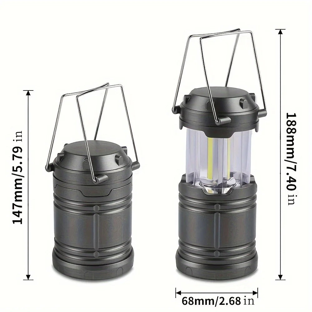 Portable LED Camping Lantern — Compact Collapsible Tent Light for Outdoor Use