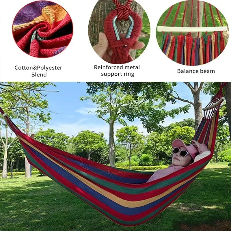 DAWN TRIP Canvas Camping Hammock — Heavy Duty Portable Outdoor Bed