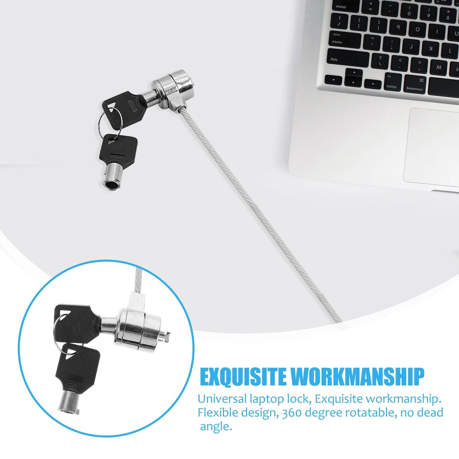 Laptop Security Cable Lock Set — Flexible Alloy Wire with Keys