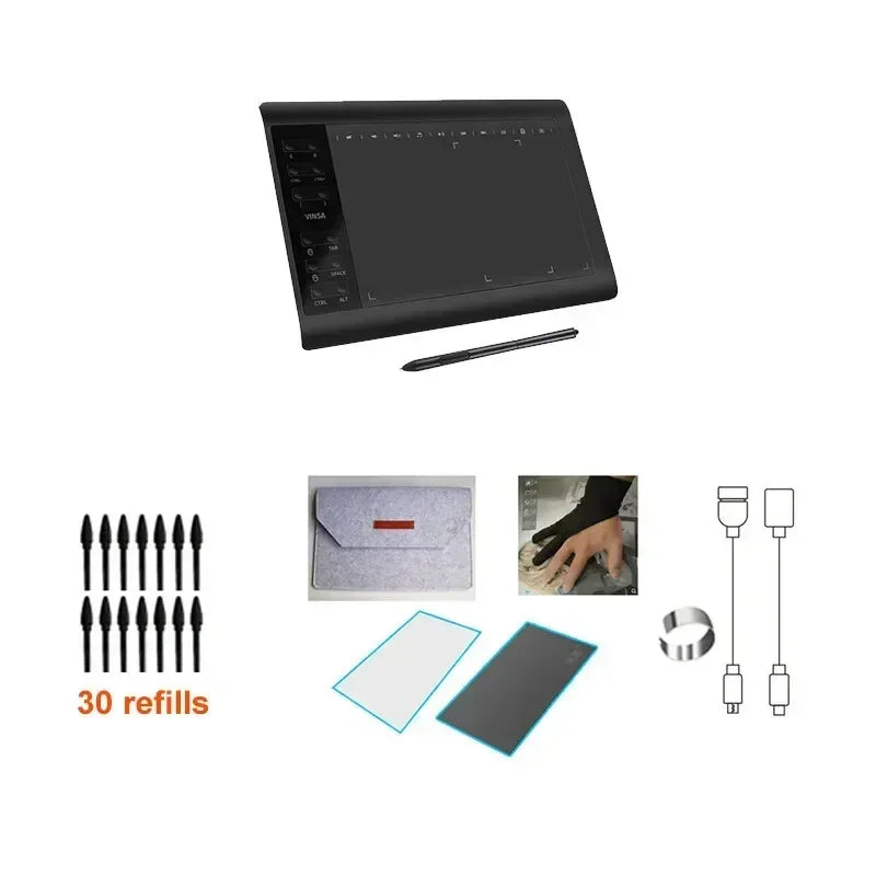 Gtwoilt Digital Drawing Tablet — 10x6 Inch Portable Graphic Pad for Design