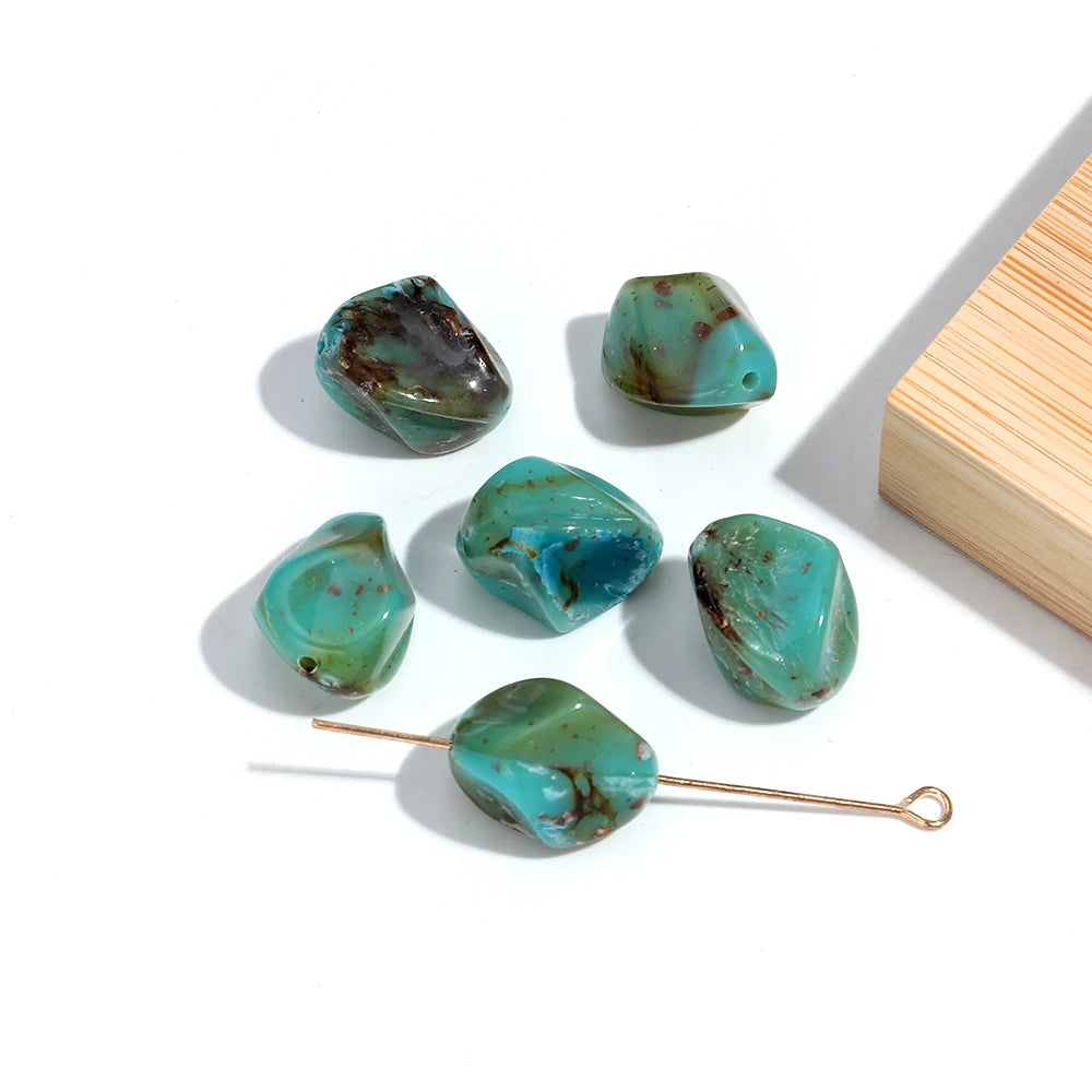 Colorful Acrylic Irregular Geometric Beads — 30pcs Loose Spacer Stones for DIY Jewelry