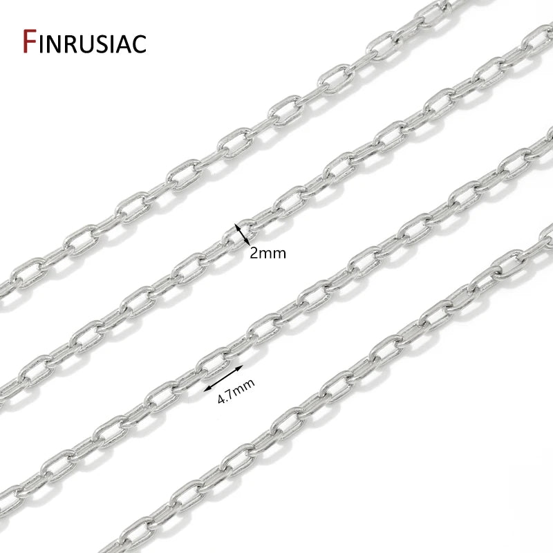 FINRUSIAC 14K Gold Plated Brass Cable Chain — DIY Jewelry Making Supplies