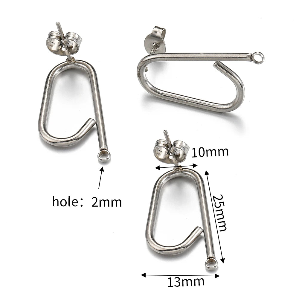 MINGXUAN Stainless Steel Earring Studs — DIY Jewelry Making Base Pins
