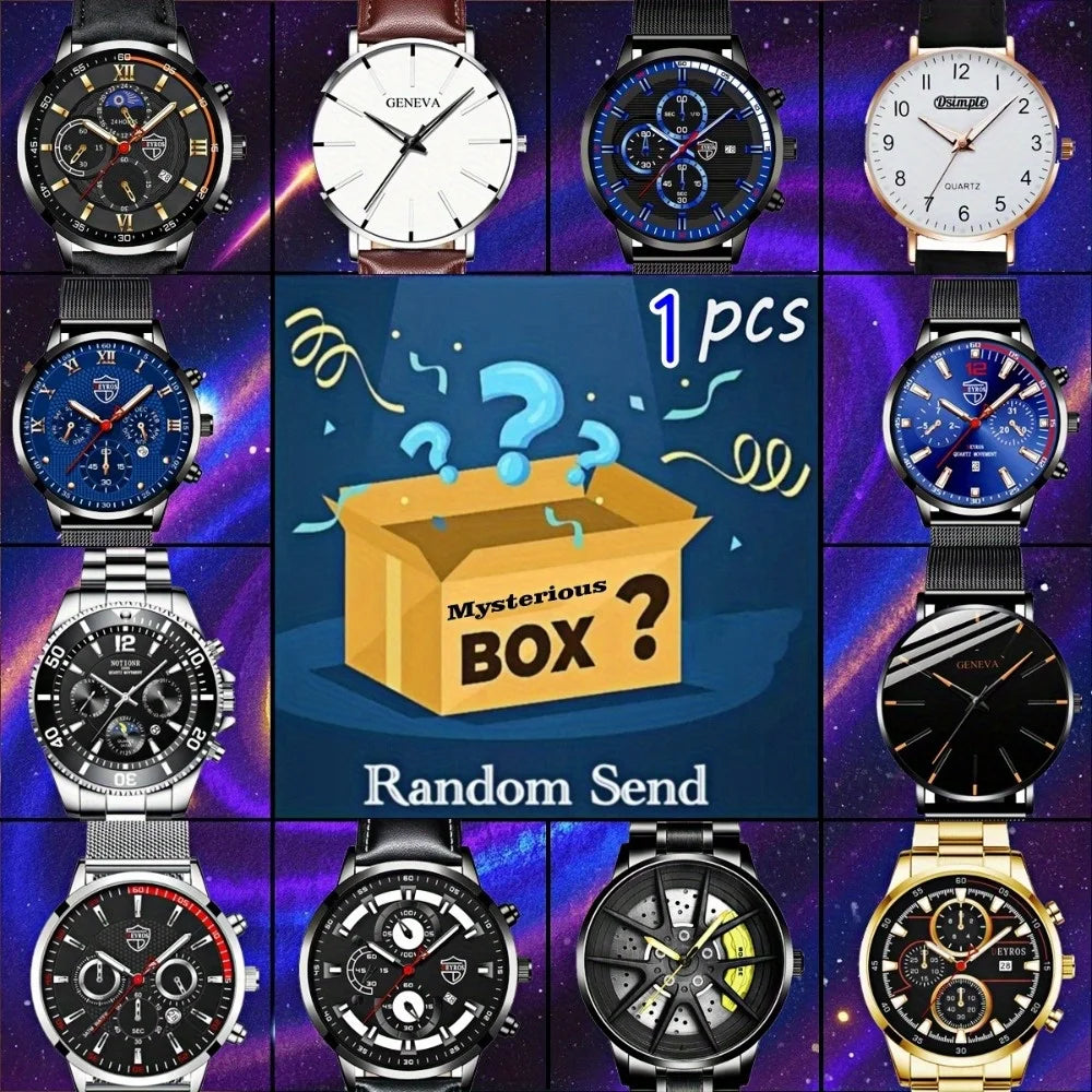 Men's Fashion Quartz Watch Mystery Box — Stylish Random Accessory