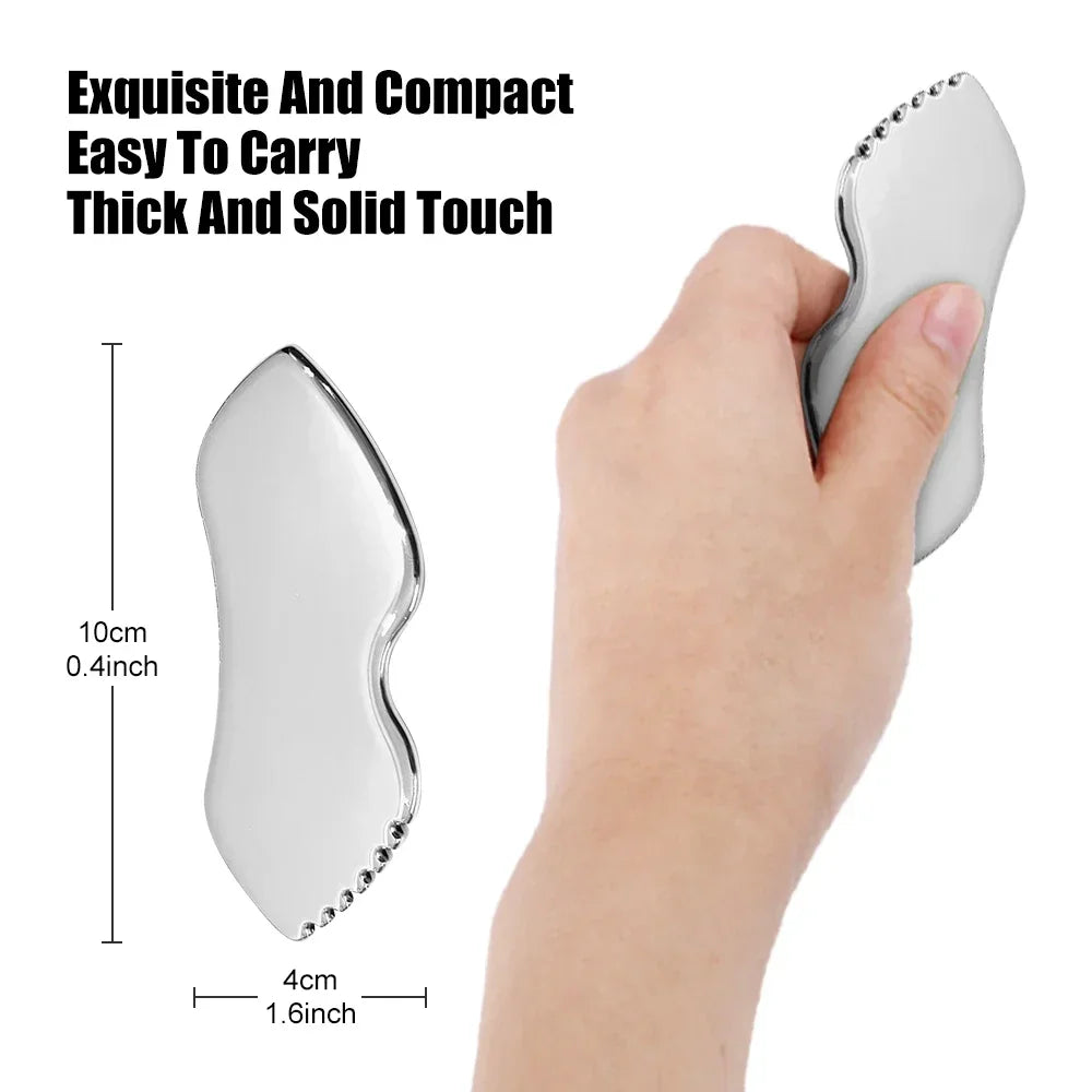 SALORIE Stainless Steel Gua Sha Board — Facial and Body Massage Scraper