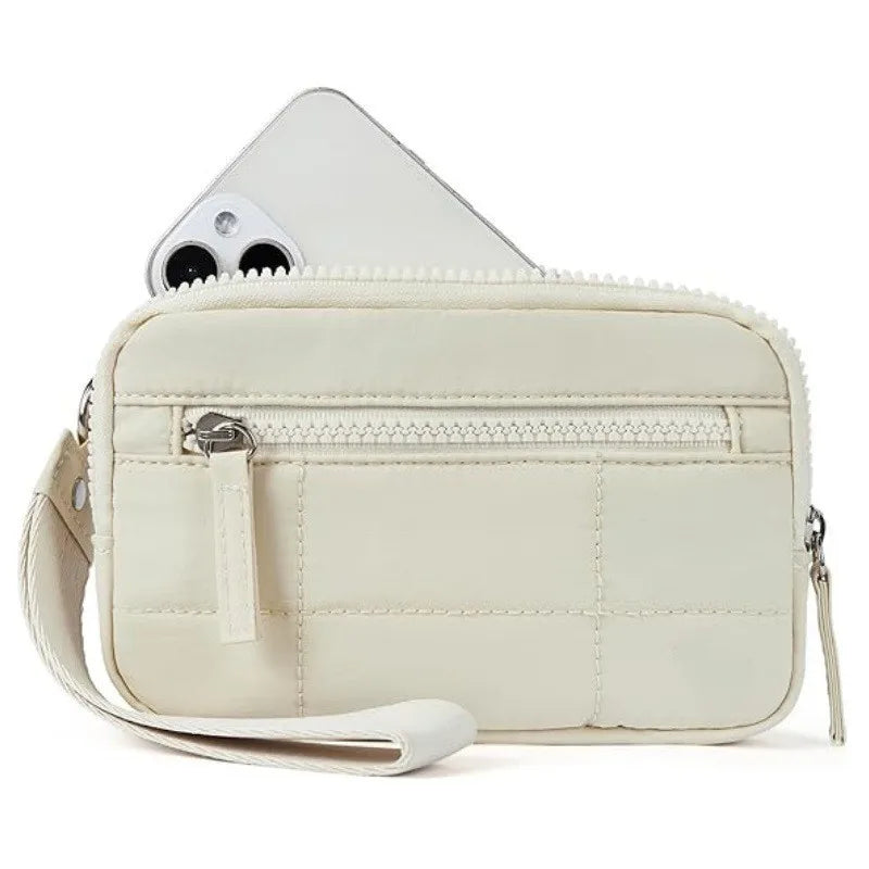 UOSU Puffer Wristlet Wallet — Quilted Nylon Travel Organizer