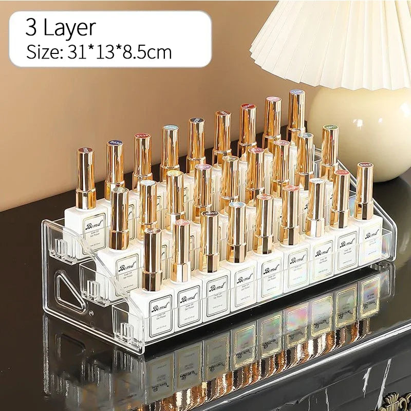 Acrylic Nail Polish Display Organizer — Multi-Layer Cosmetic & Jewelry Rack