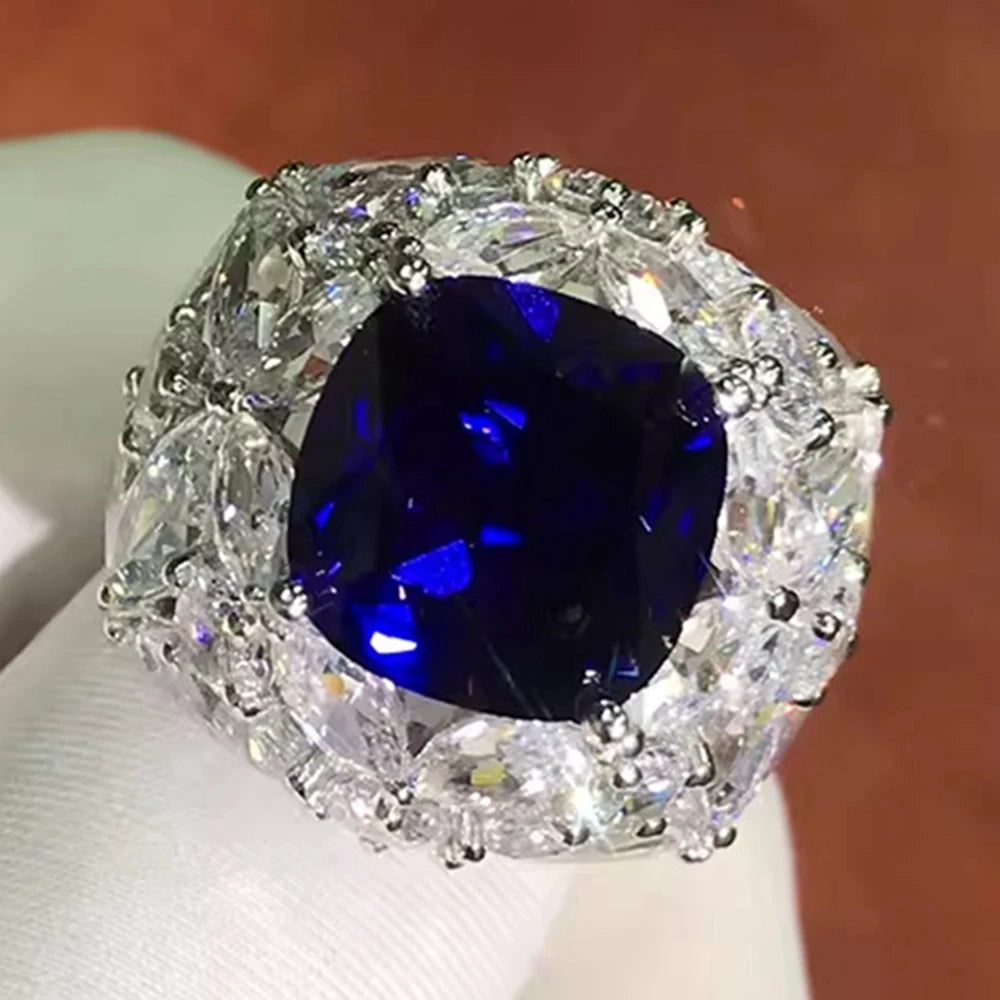 Wong Rain Sapphire Cocktail Ring — 925 Sterling Silver Vintage Style