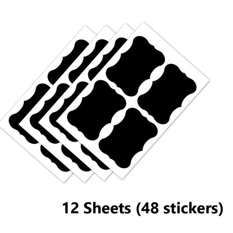 Waterproof Blackboard Stickers — Reusable Pantry & Spice Jar Labels