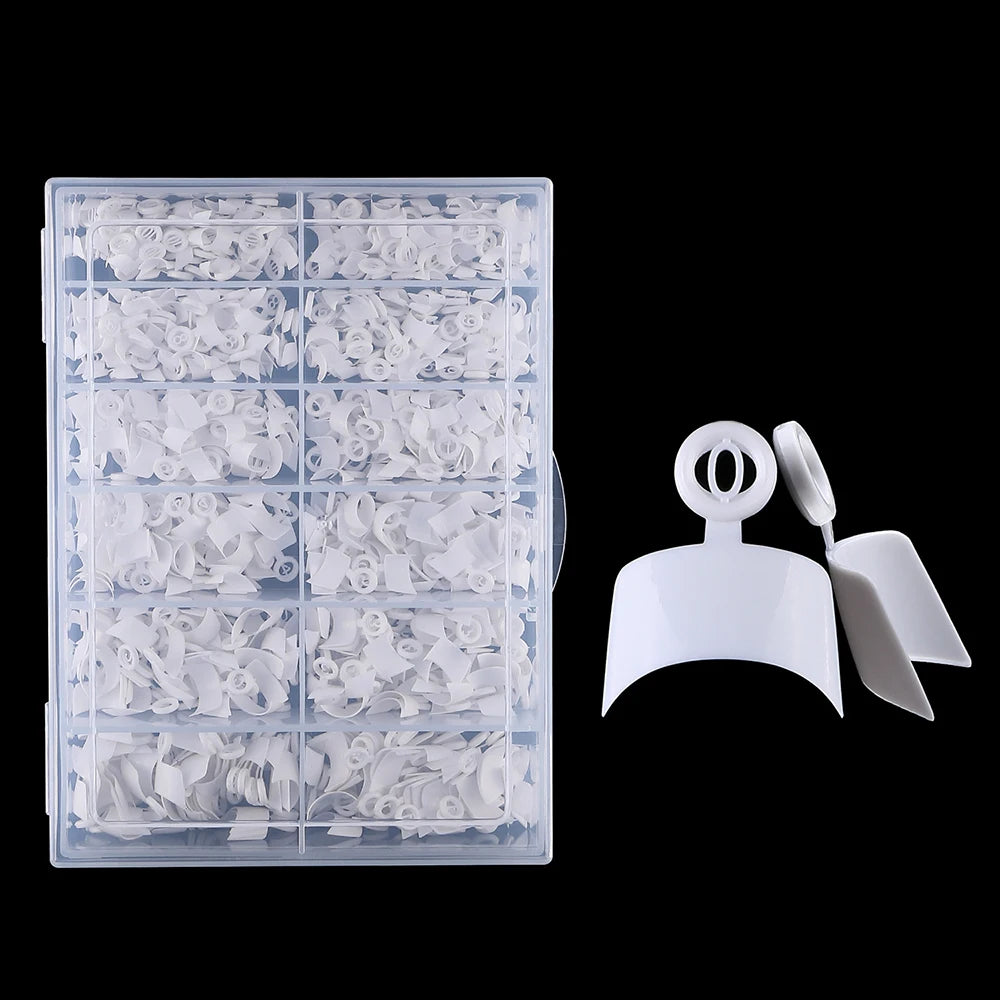 felaxuu Natural French Short Square Nail Tips — 600PCS Acrylic Half Cover Set