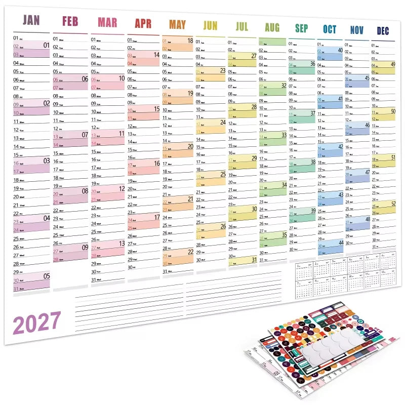 2026 Large Wall Calendar — Daily and Weekly Planner for Organization