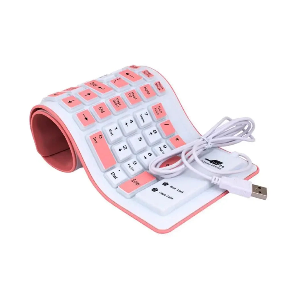 Portable Silicone Keyboard — Foldable Waterproof USB Computer Keyboard