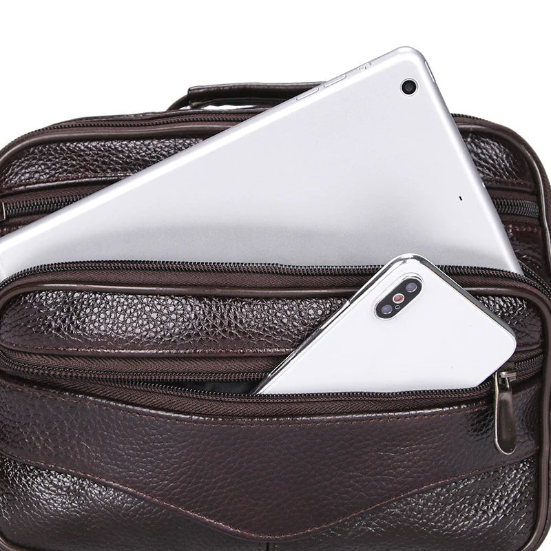 scione Men's Messenger Bag — Multi-Functional PU Leather Crossbody
