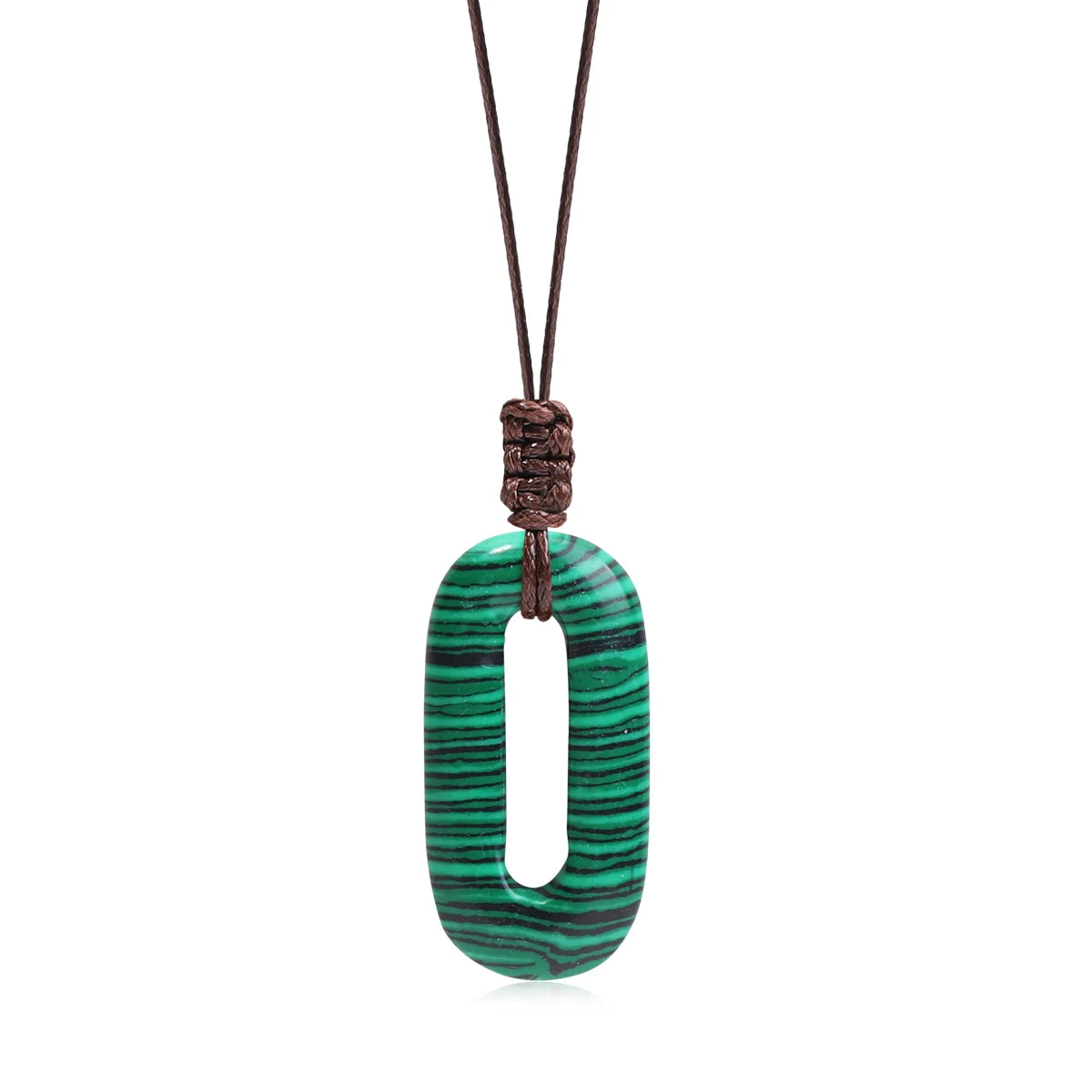 Natural Gemstone Circle Pendant — Ethnic Style Crystal Necklace