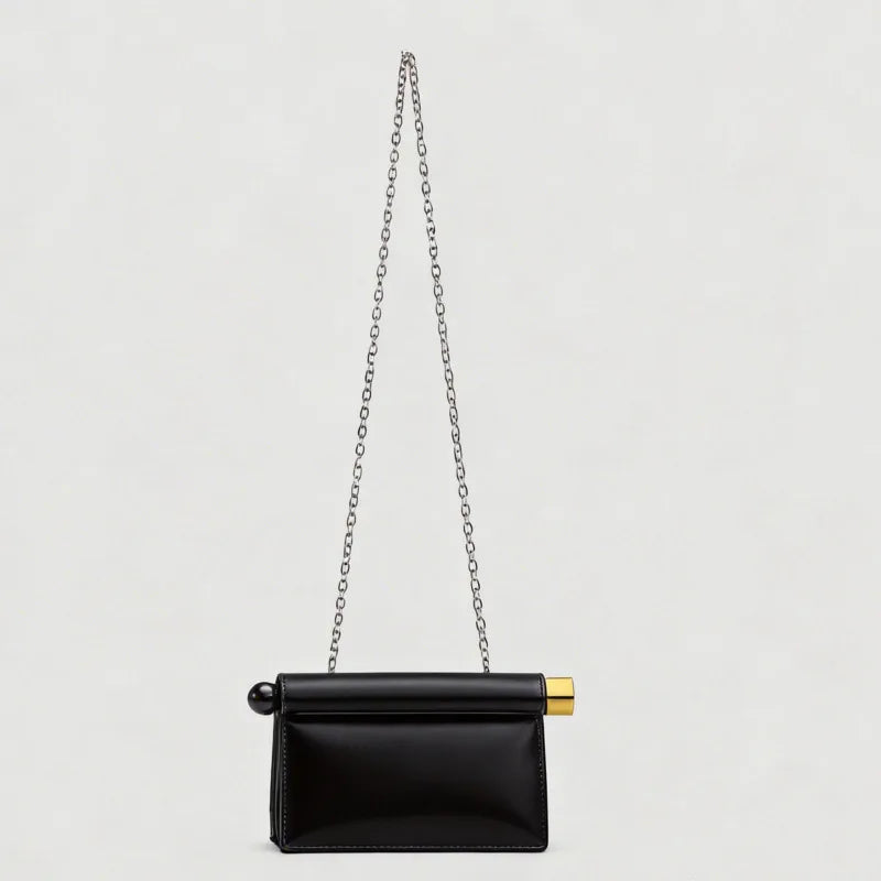 VM FASHION KISS Rolled-Edge Clutch Bag — Versatile Chain Crossbody Purse