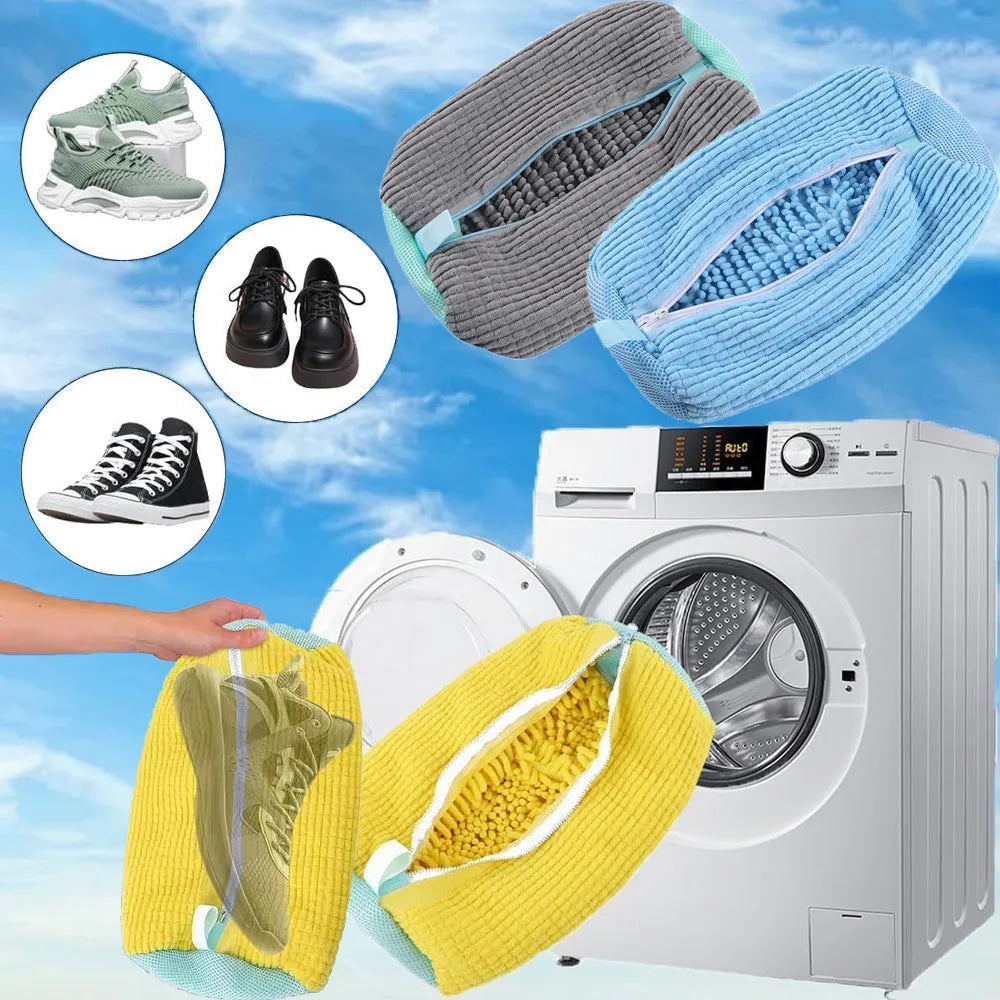 Durable Mesh Shoe Wash Bag — Protective Laundry Organizer for Sneakers