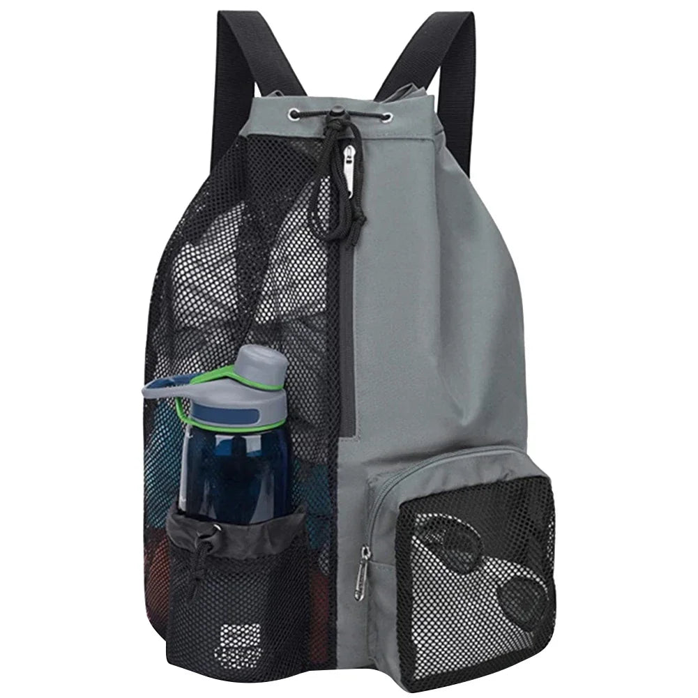 vakind Drawstring Sports Backpack — Lightweight Mesh Beach Bag