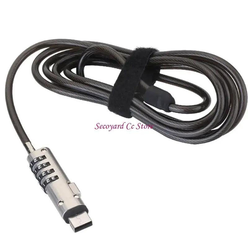 Universal USB Laptop Security Lock — Anti-Theft Cable with 4-Digit Combination