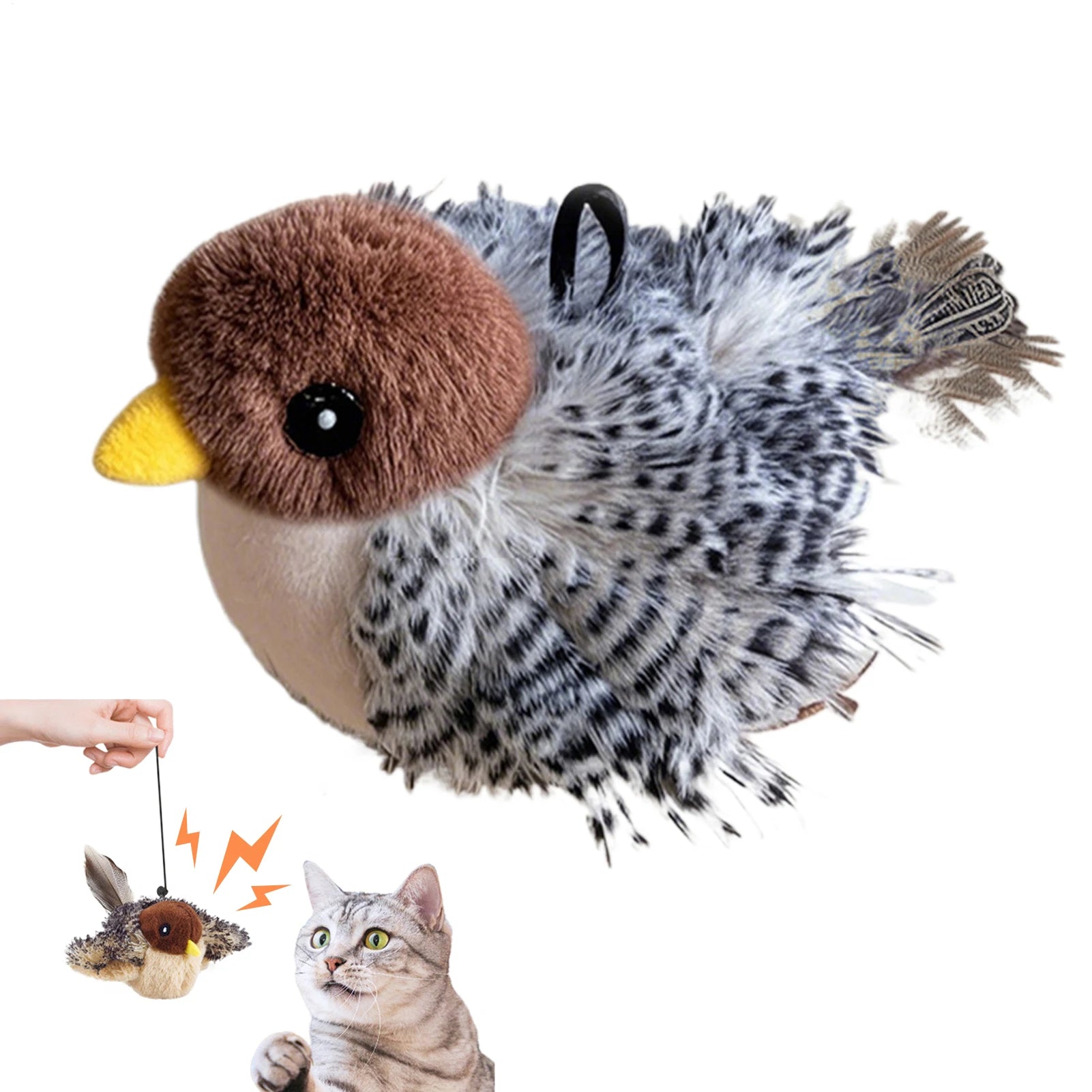 Interactive Flapping Bird Cat Toy — Touch Activated Motion Sensor Kitten Toy
