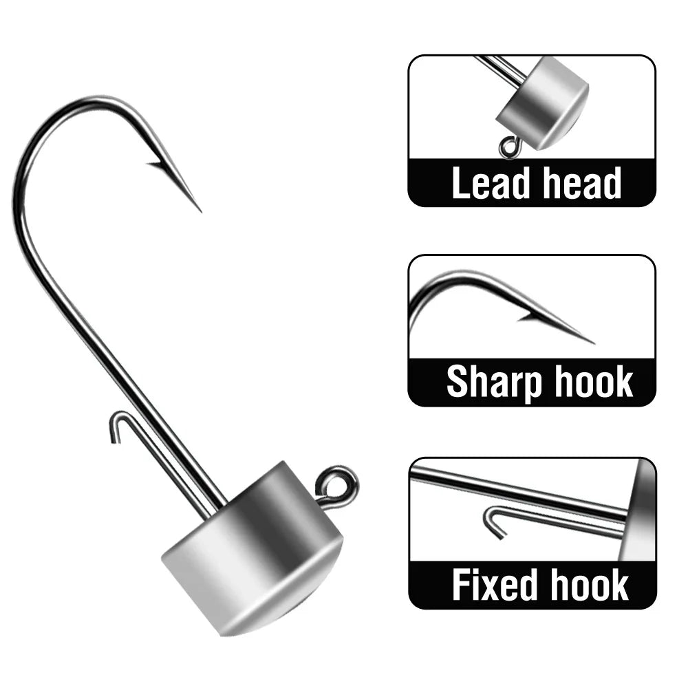 YIYUEQIANLI Ned Rig Jig Heads — High Carbon Steel Mushroom Hooks