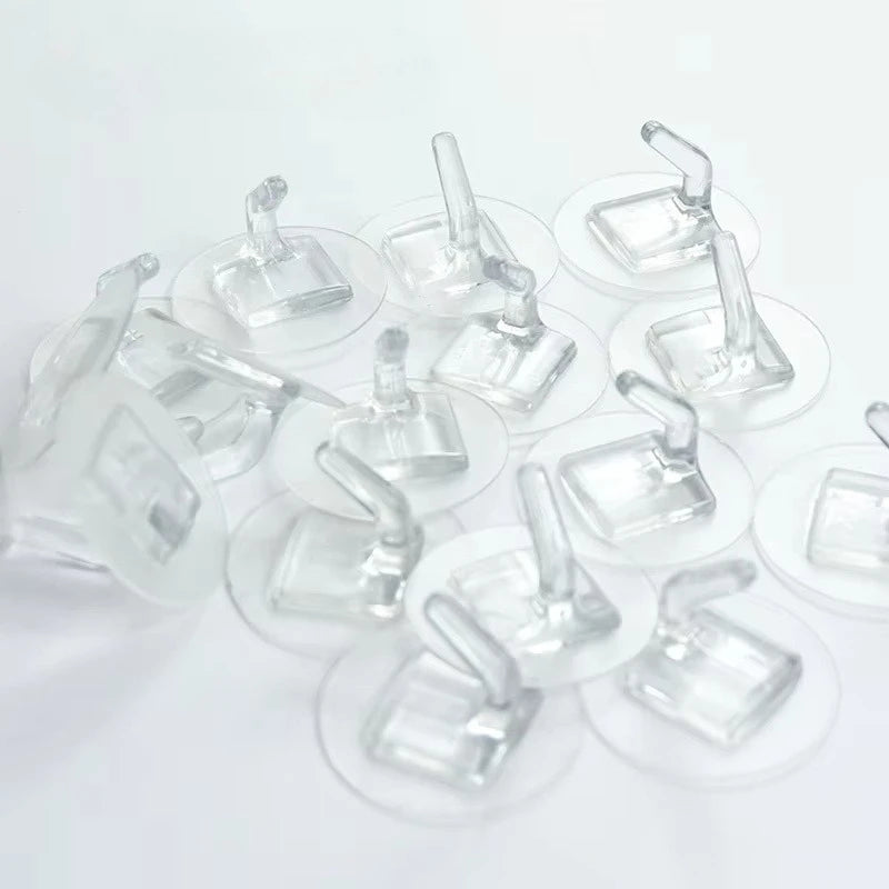 Transparent Adhesive Wall Hooks — Waterproof Storage Solution for Kitchen & Bath