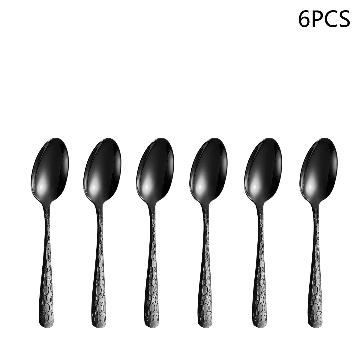 Black Stainless Steel Cutlery Set — Modern Knife Fork and Spoon Utensils