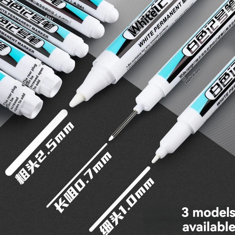 HOPK White Permanent Marker Pens — Multi-Surface Paint Pen Set