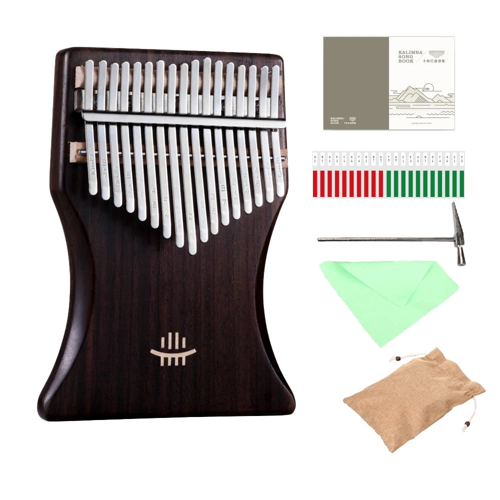 Hluru 17 Key Kalimba Thumb Piano — Solid Wood Musical Instrument