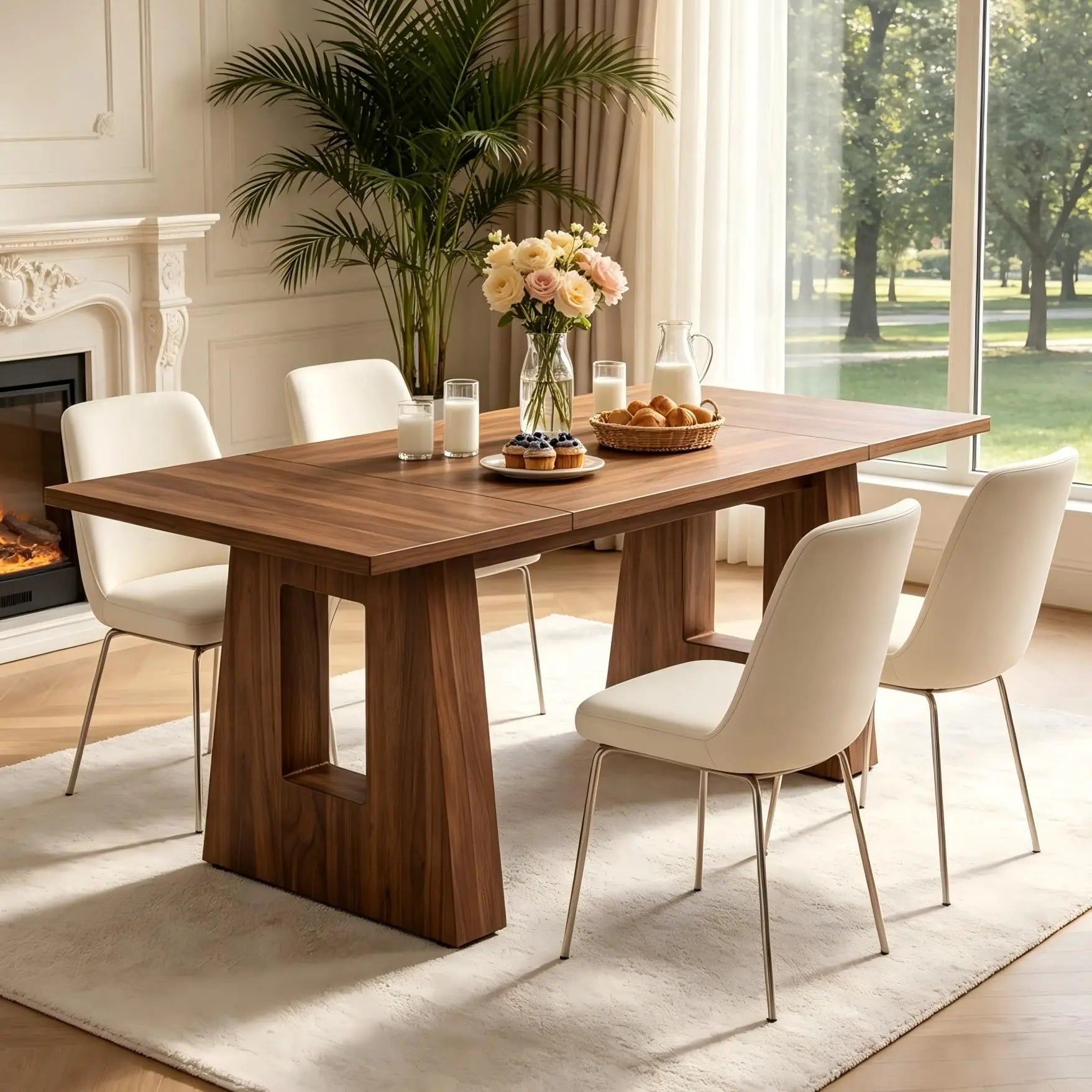 HiMISS Modern Dining Table — Mid Century Rectangular Kitchen Table