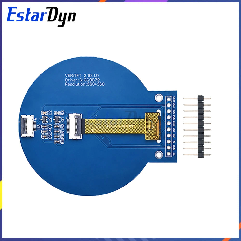 Estardyn 2.1-Inch Round TFT LCD Screen — 360x360 SPI Display Module