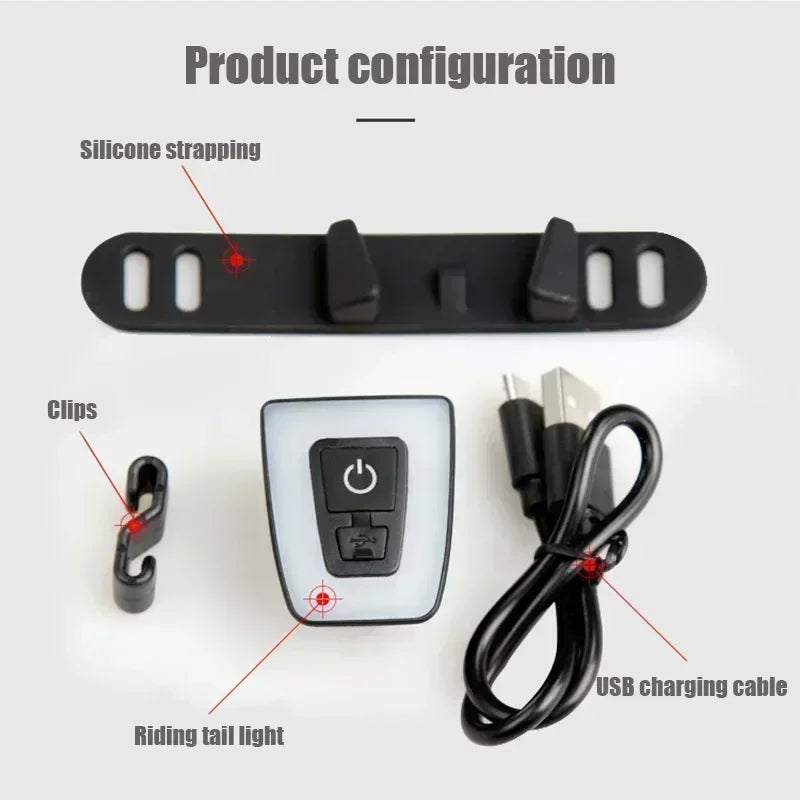 SMHXIANGQIANJIN Bicycle Rear Light — USB Rechargeable Waterproof Taillight