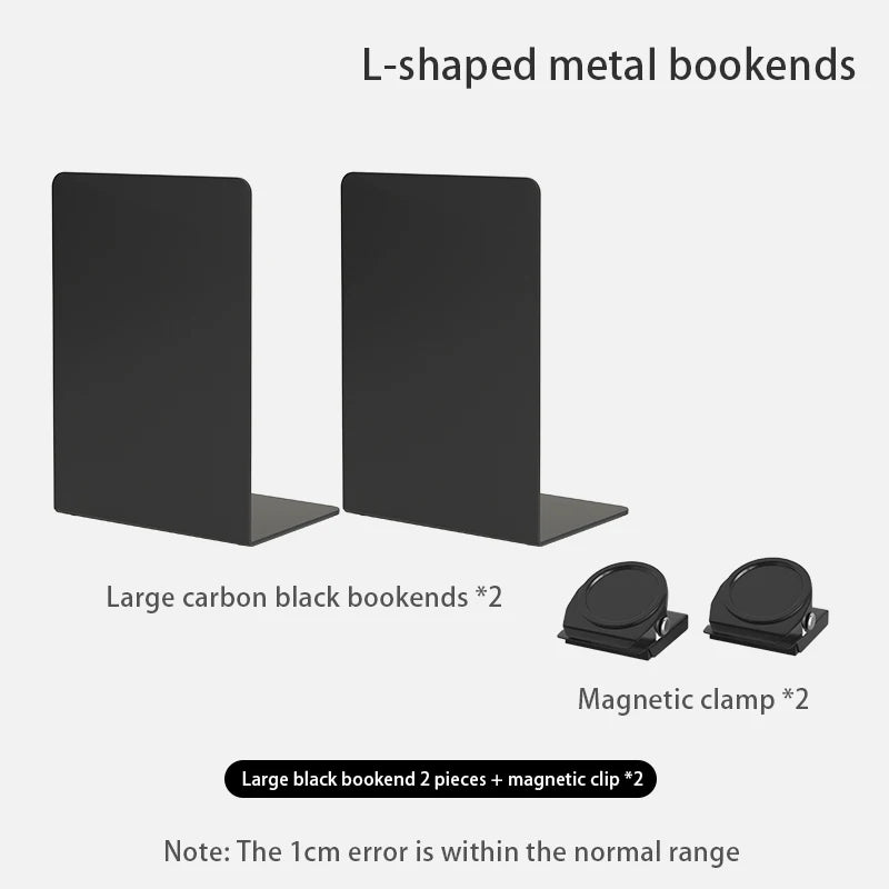 Metal Bookends — Heavy Duty Shelf Organizers for Home Office