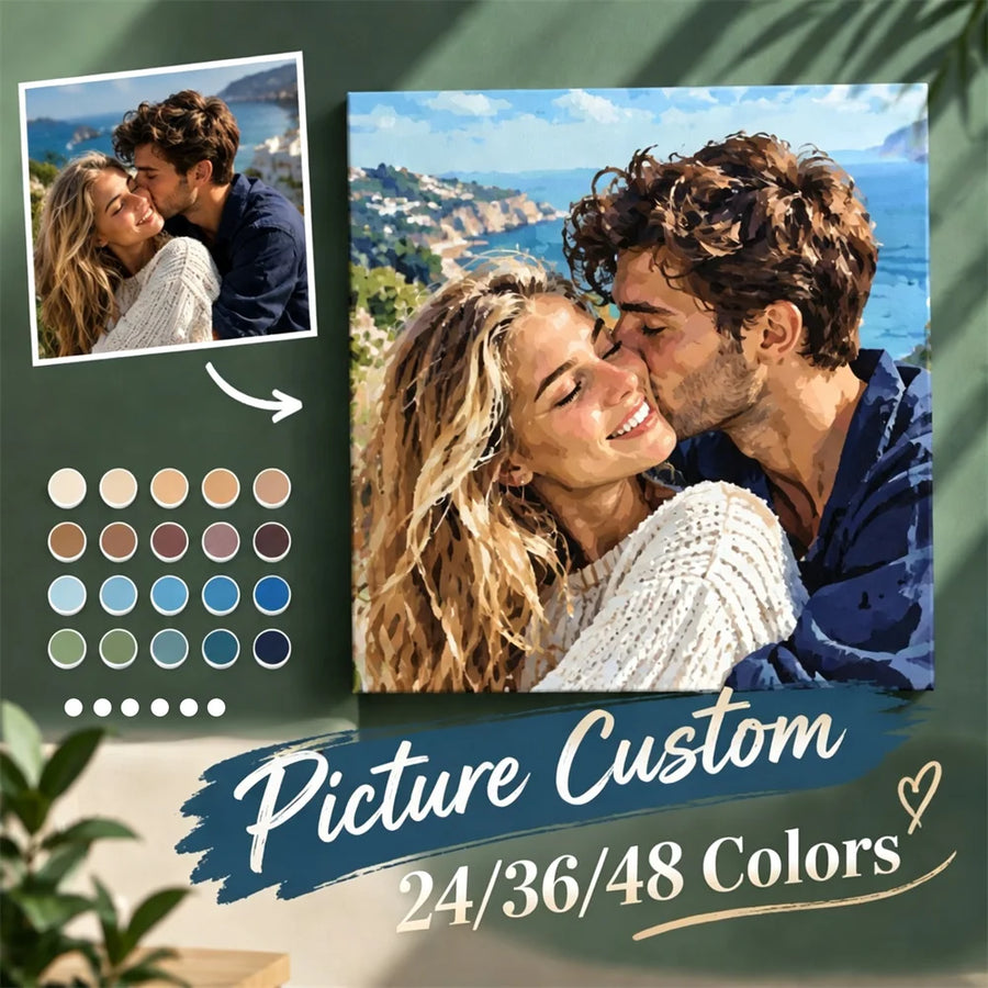HUACAN Custom Paint by Numbers — DIY Canvas Art Kit for Adults