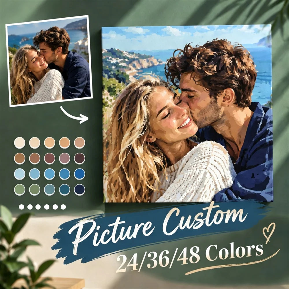 HUACAN Custom Paint by Numbers — DIY Canvas Art Kit for Adults