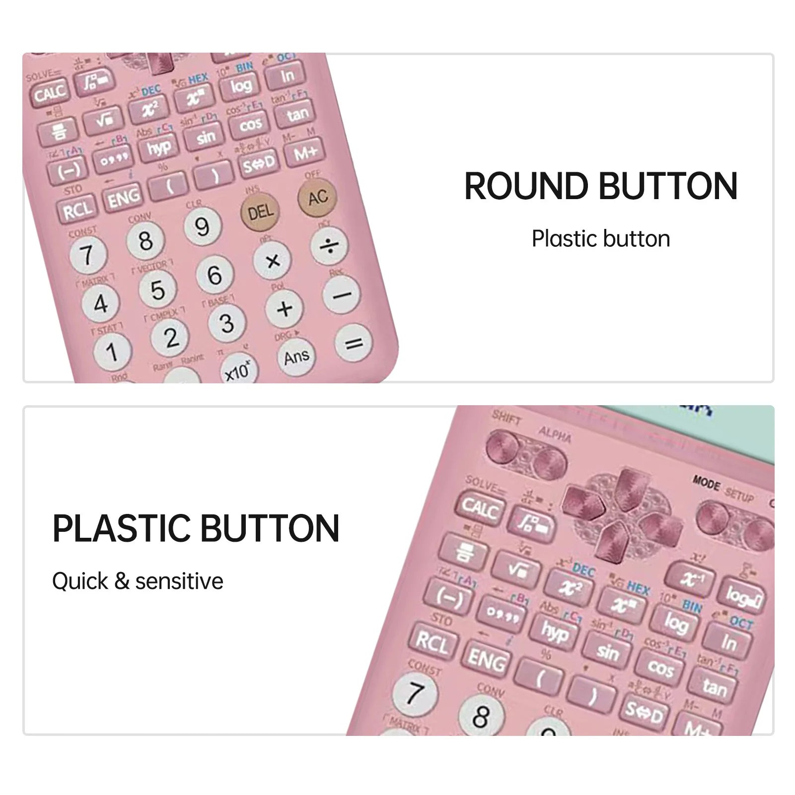 Scientific Math Calculator — 417 Functions with Dual Power Supply