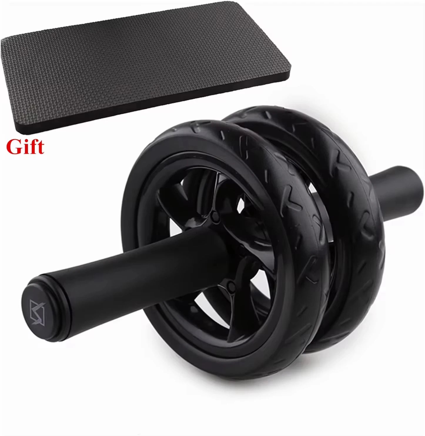 Double-Wheeled Ab Roller — Core Strength Training Set with Knee Pad