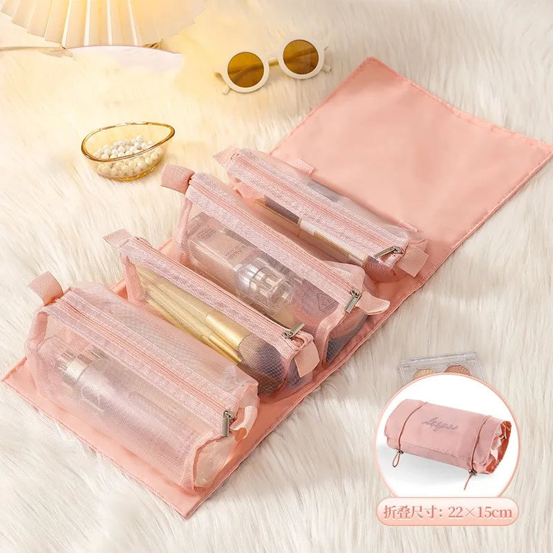 4-in-1 Detachable Cosmetic Bag — Large Capacity Travel Makeup Organizer
