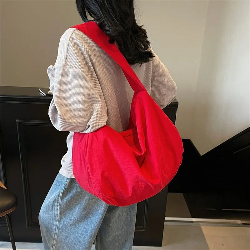 Large Soft Casual Crossbody Hobo Bag — Spacious Daily Carry for Women