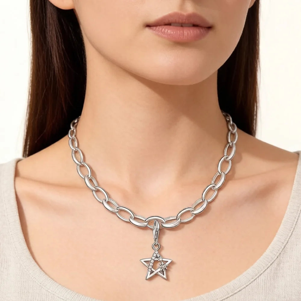 Thaddaeus Lucky Star Dangle Charm — Sterling Silver 925 Jewelry Pendant
