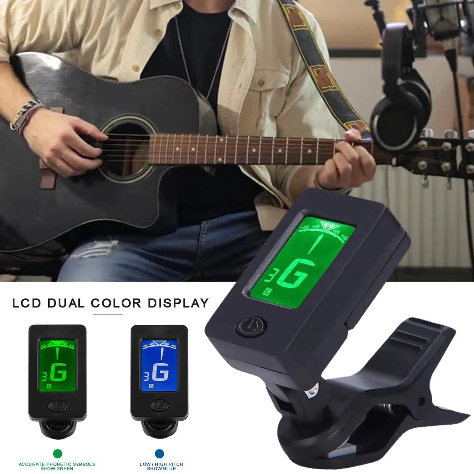 Chromatic Clip-On Instrument Tuner — Precision Digital Pitch Detector