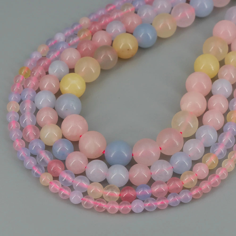 Natural Stone Gemstone Beads — Round Crystal Spacers for Jewelry Making