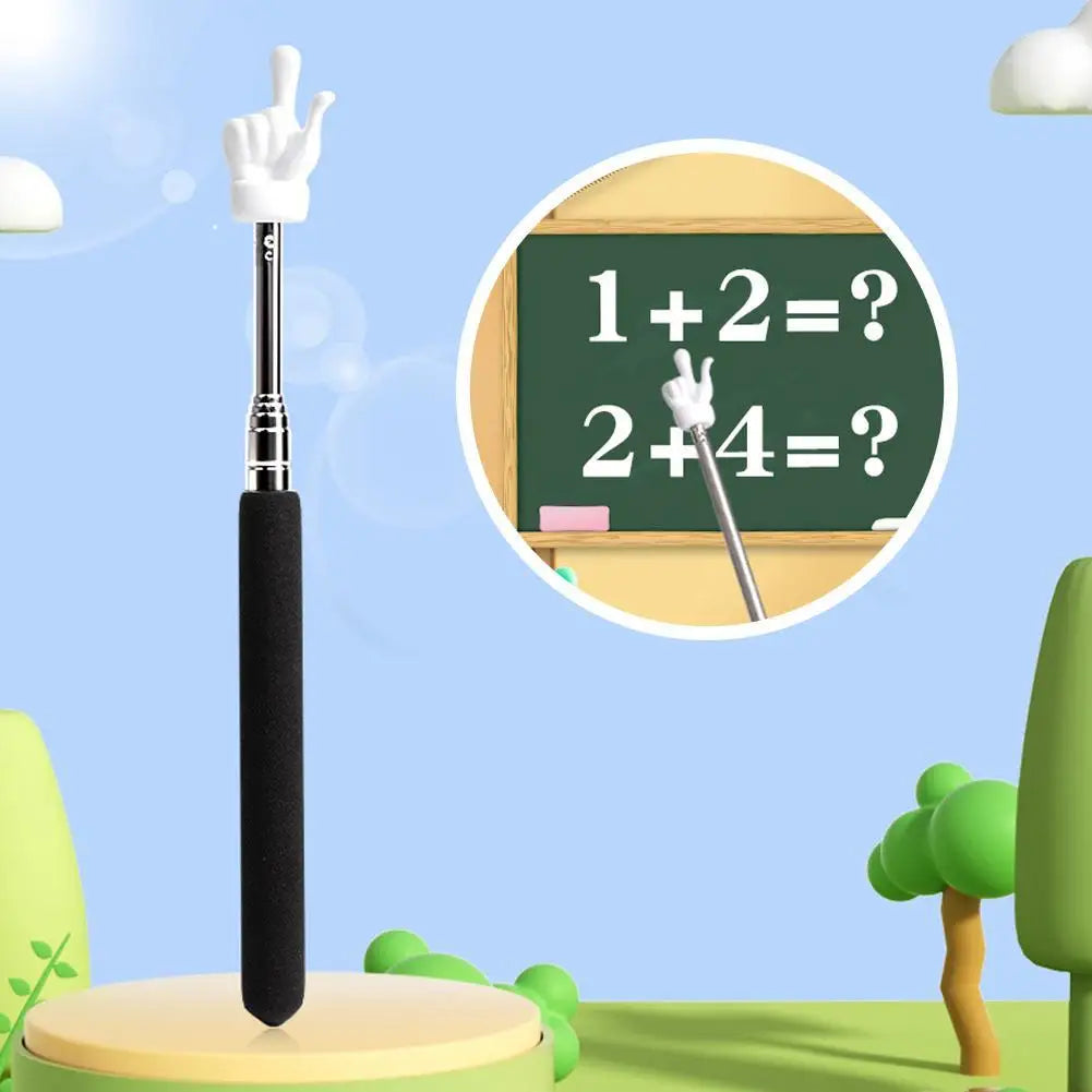 Retractable Telescopic Teacher Pointer — Non-Slip Steel Classroom Stick
