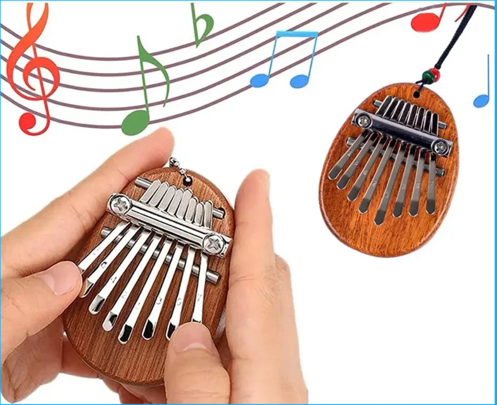 YOUYAN 8-Key Mini Wooden Kalimba — Portable Thumb Piano Musical Instrument