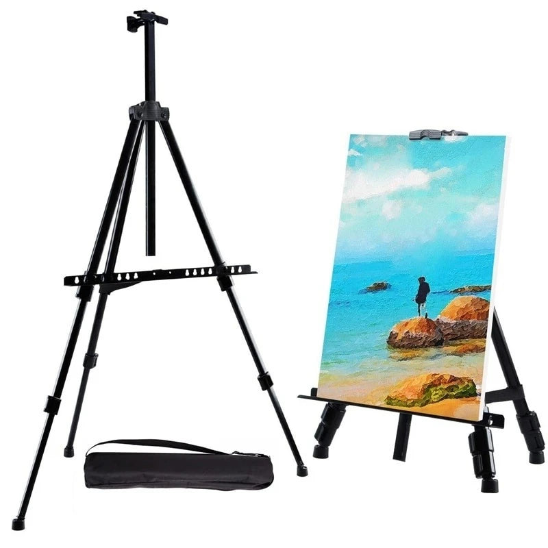 Portable Aluminum Alloy Sketch Easel — Foldable Adjustable Tripod Stand