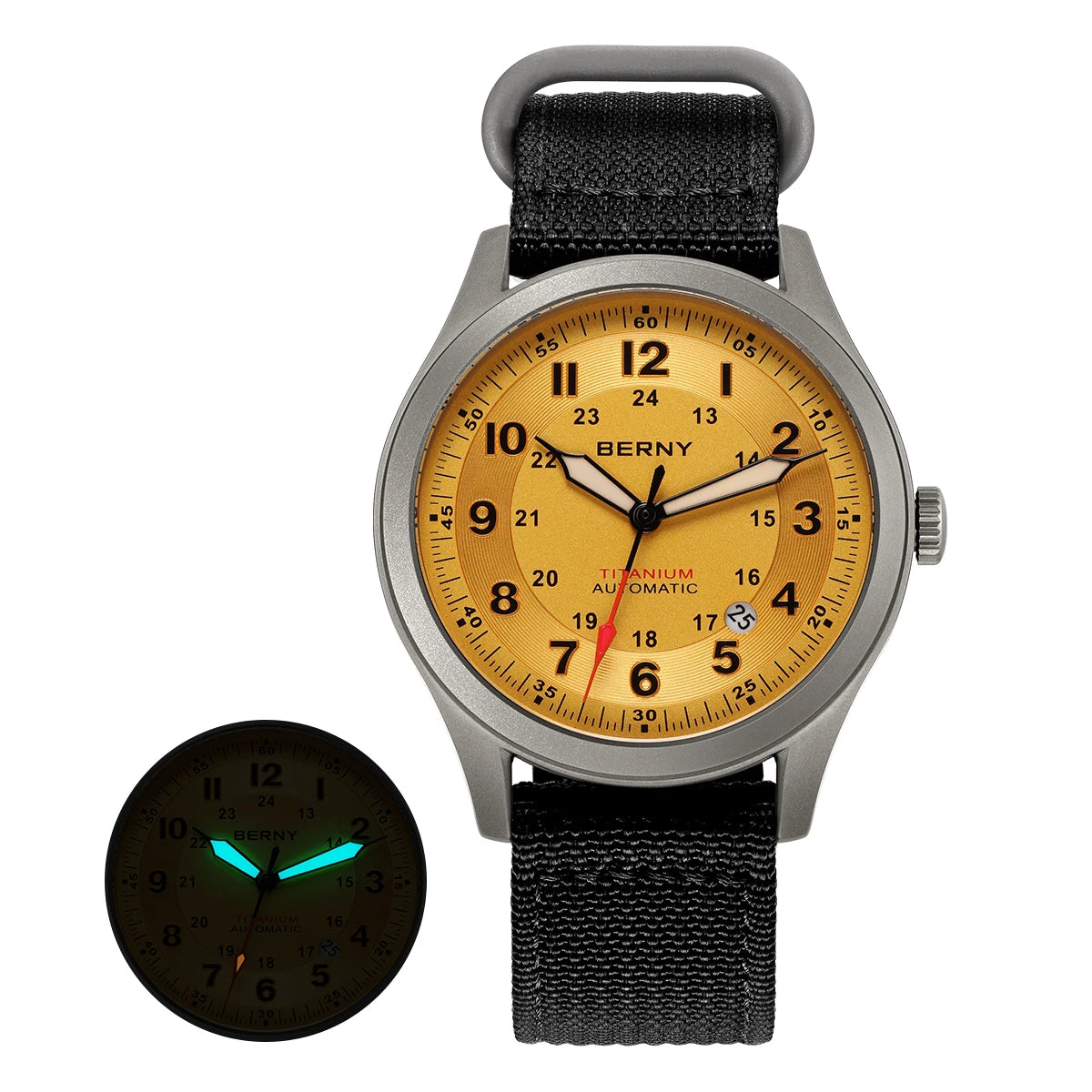 BERNY Titanium Automatic Field Watch — Super Luminous Outdoor Sports Watch