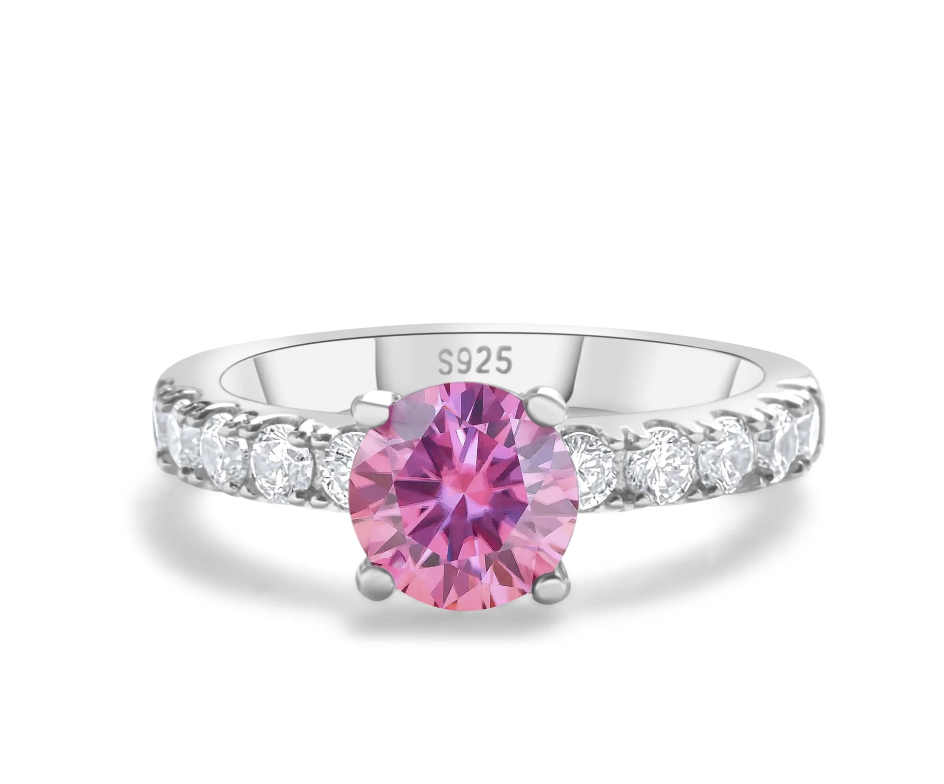Moissanite Round Cut Cocktail Ring — 1 Carat D VVS1 Gemstone in S925 Silver