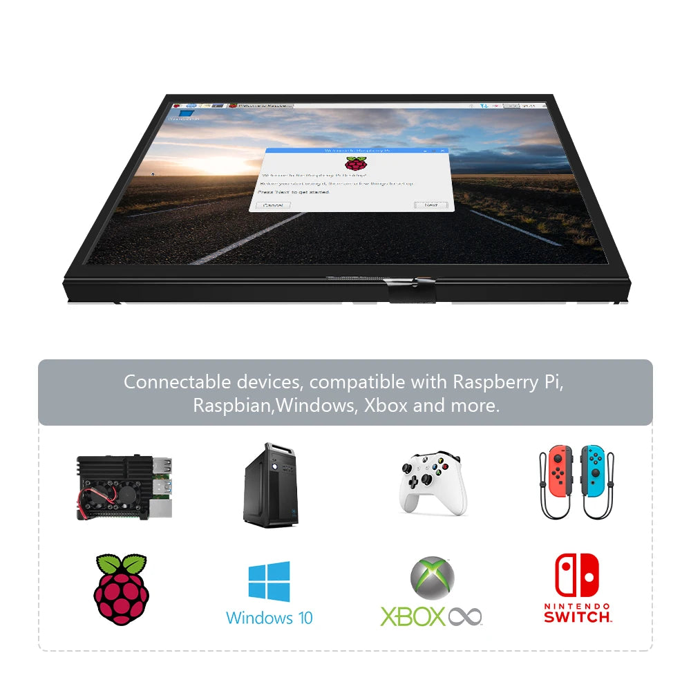 POWKITO 10.1 Inch Portable Touchscreen Monitor — HD LCD Display for PC and Mini Computers