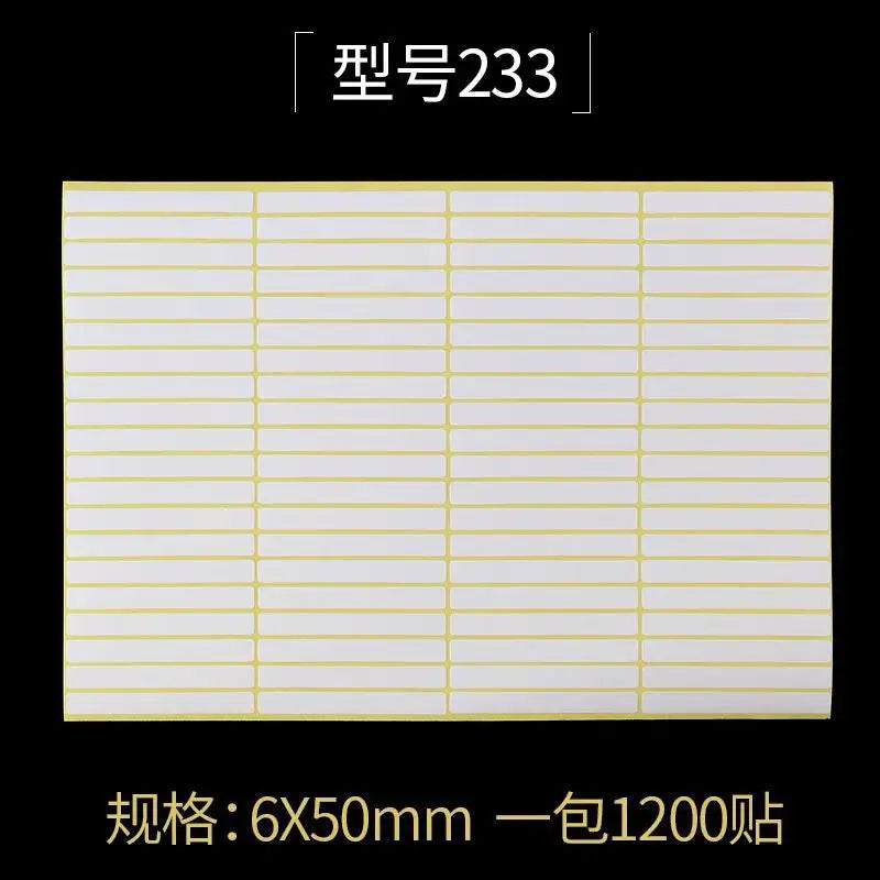 White Blank Adhesive Paper Labels — Writable Stationery Stickers, 15 Sheets