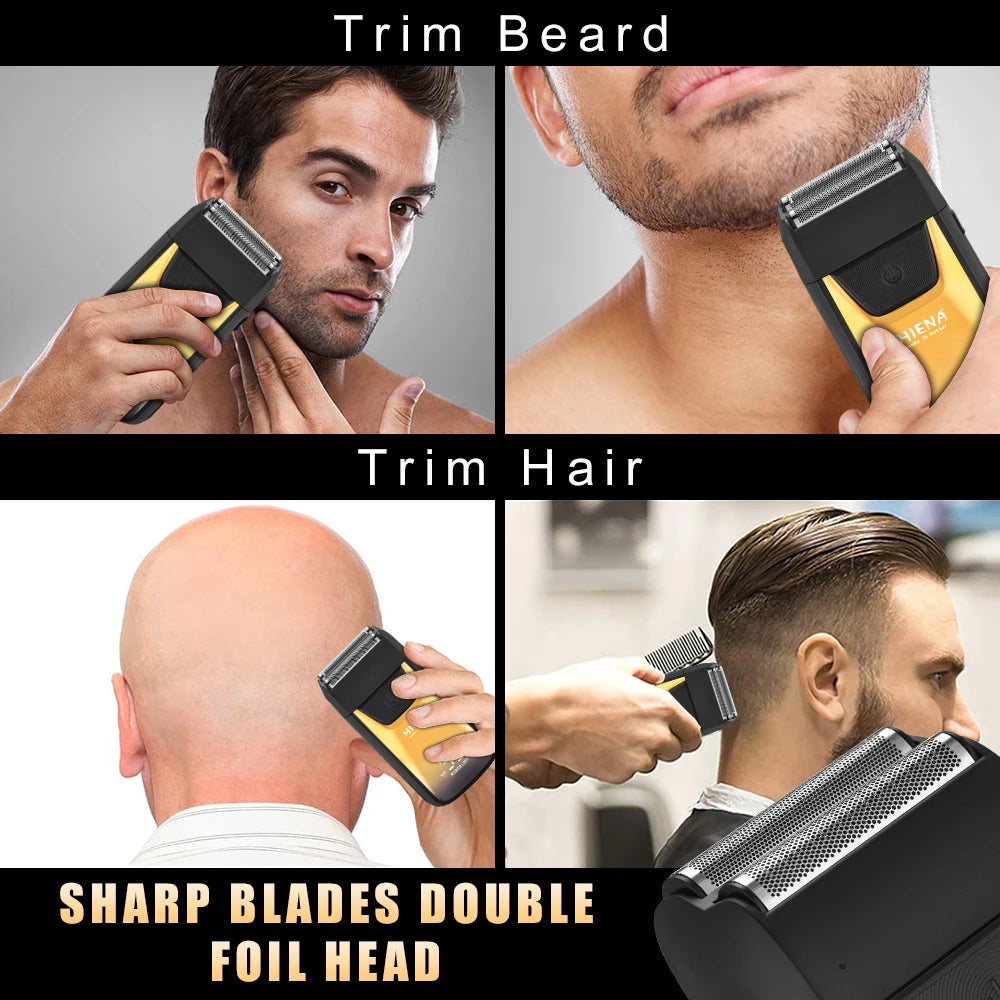 HIENA Professional Electric Shaver — Cordless Beard Trimmer & Hair Clipper