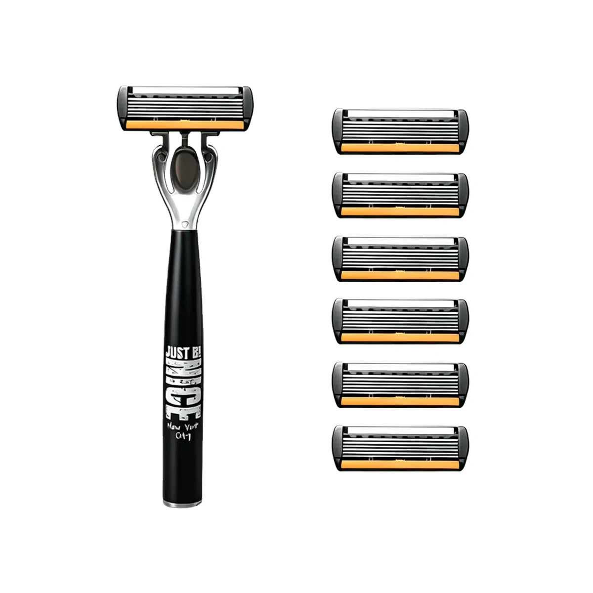 Men's Manual Safety Razor Set — 6-Layer Stainless Steel Blades with Aloe Vera